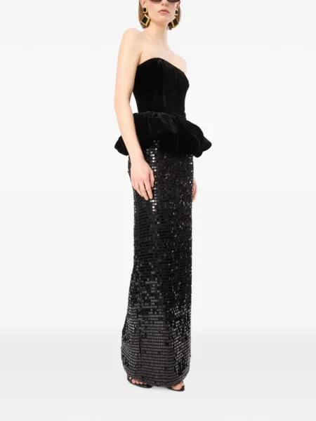 Rochie maxi Rotate Birger Christensen cu paiete negru