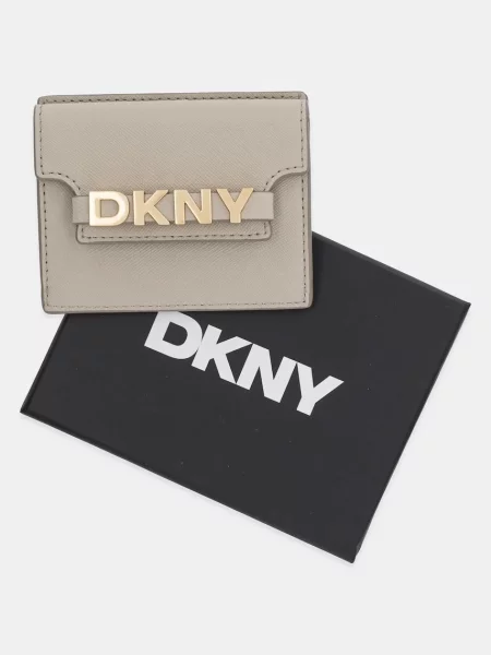 Шкіряний гаманець Dkny бежевий