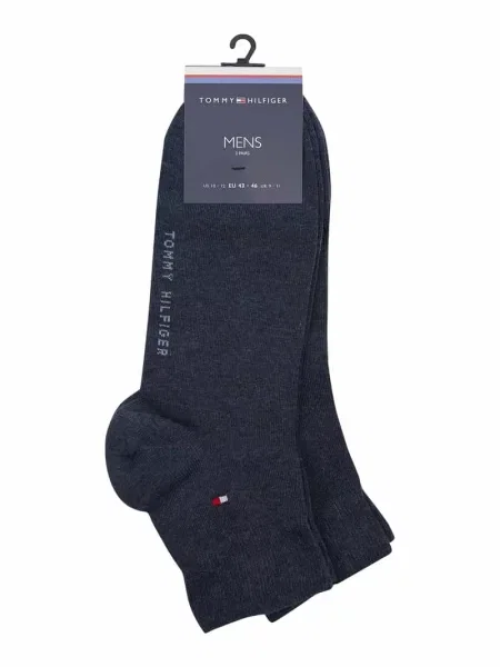 Krótkie skarpety z detalem z logo w zestawie 2 szt. model QUARTER’ Tommy Hilfiger niebieskie