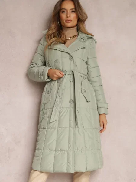 Jachetă Deschis Matlasată cu Yeclu verde