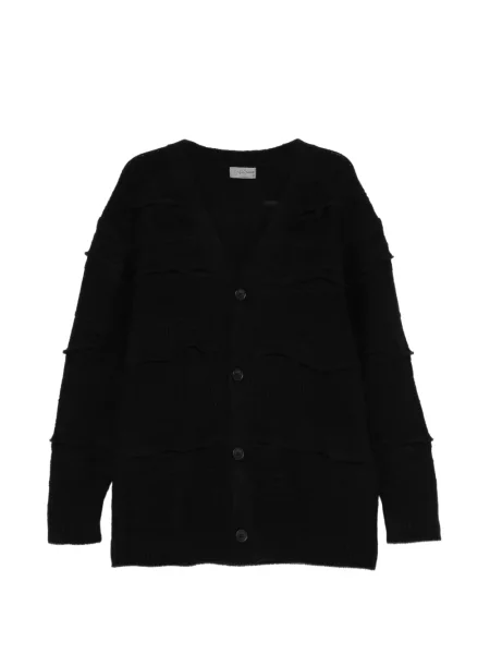 Cardigan Yohji Yamamoto tricotate cu decolteu în V negru