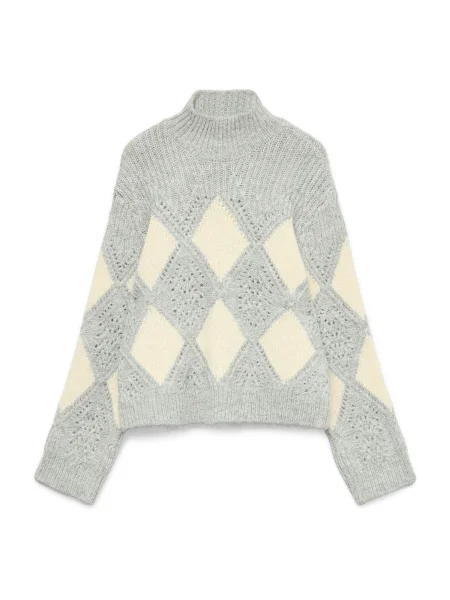 VERO MODA Pulover VMPALOMA crem / deschis gri