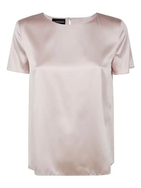 Bluză Emporio Armani din satin roz