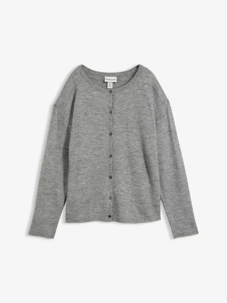 Cienki sweter rozpinany szary