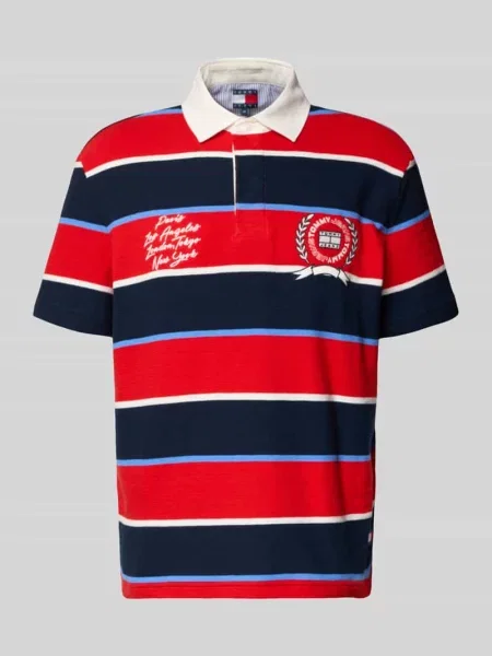 Koszulka polo z czystej bawełny o kroju regular fit Tommy Jeans czerwone