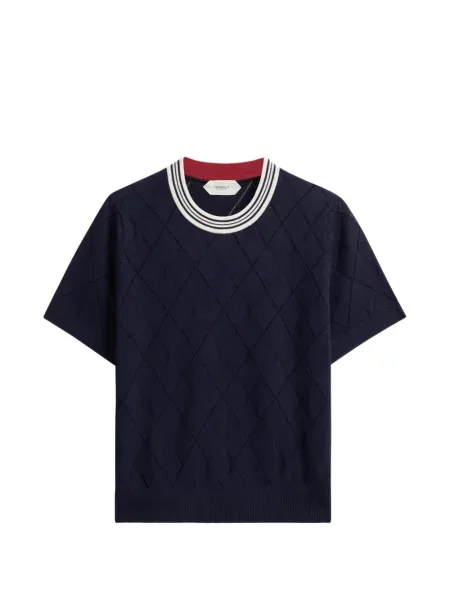 Tricou Pringle Of Scotland cu model argyle albastru