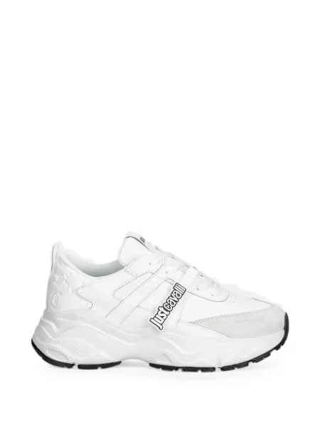 Sneakerși Just Cavalli cu autograf alb