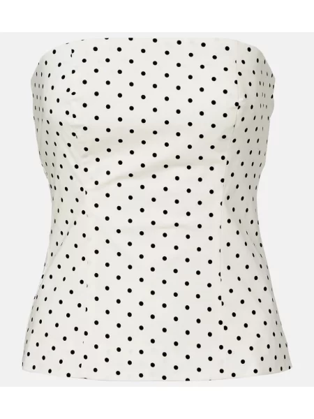 Top Rotate din poplin alb