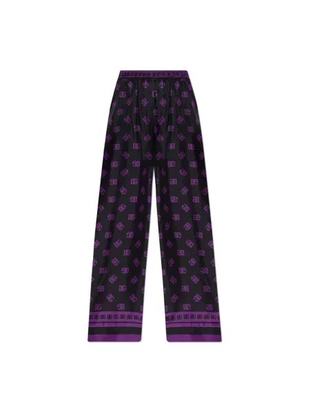 Jedwabne spodnie Dolce And Gabbana czarne