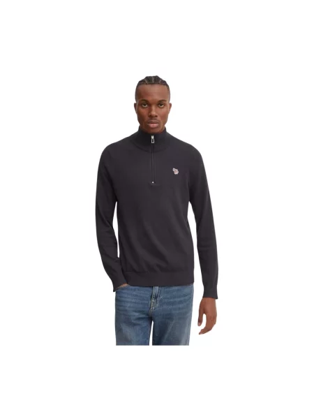 Kardigan Ps By Paul Smith w zebrę z logo czarny