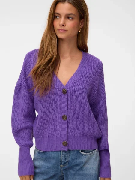VERO MODA Geacă tricotată VMLea mov închis