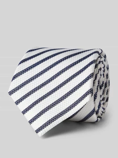 Krawat z jedwabiu ze wzorem na całej powierzchni 8 cm Joop! Collection granatowy