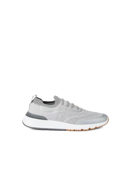 Dzianinowe sneakersy Brunello Cucinelli szare