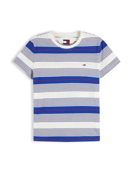 Tommy Jeans Tricou ESS albastru regal / roșu intens alb