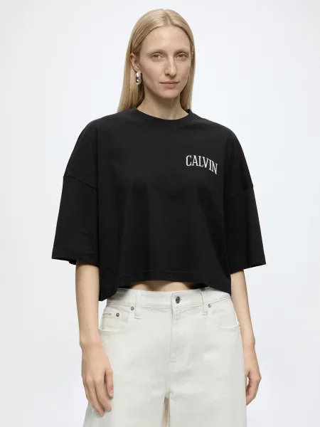 Calvin Klein Jeans Tričko čierna biela