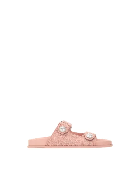 Klapki Jimmy Choo skórzane różowe