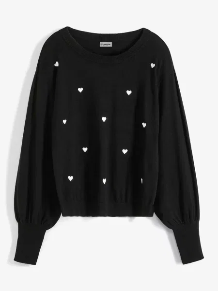 Cienki sweter z mieszanki czarny
