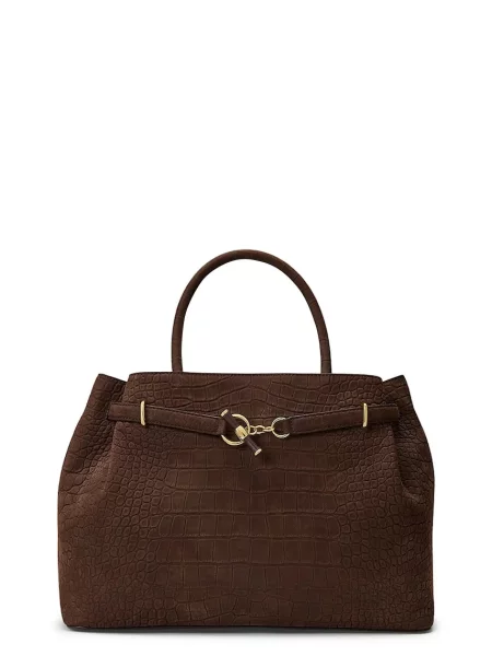 Shopper kabelka Lauren Ralph Lauren hnědá
