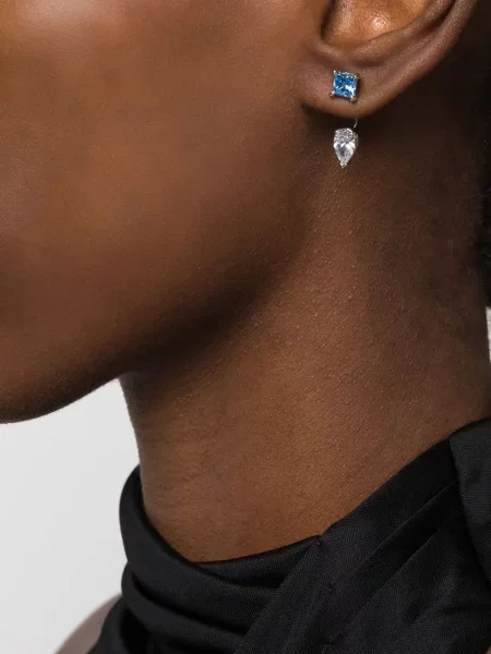 Auskarai Swarovski su kristalais mėlyna