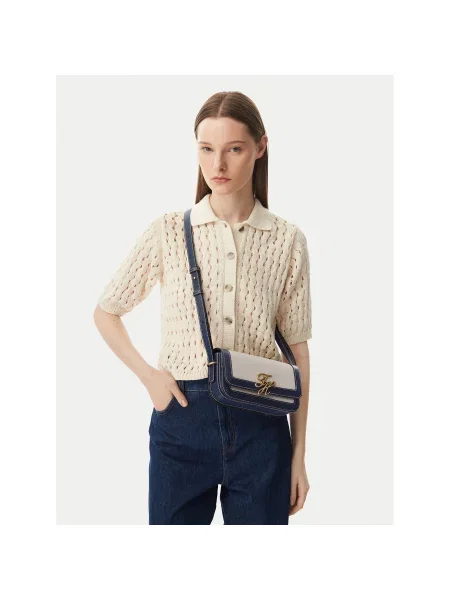 Tommy Hilfiger Táska Th Script Flap Crossover Canvas Krém