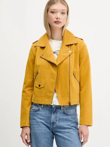 Desigual Geacă din imitație de piele Must galben