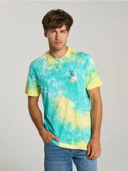 Sinsay Koszulka z efektem ombre SpongeBob niebieski