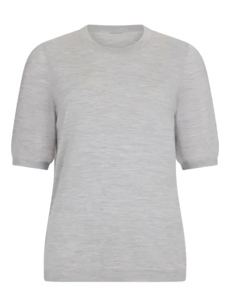 Top Malo cu decolteu rotund scurt gri