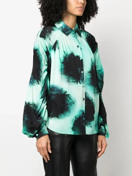 Cămașă Del Core cu imagine cu imprimeu abstract verde