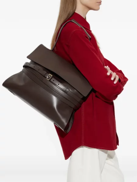 Geantă shopper Moschino cu cataramă maro