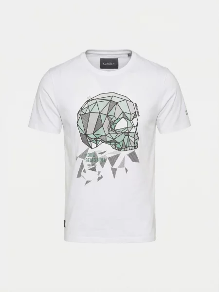 KOROSHI Tricou verde mentă / negru alb