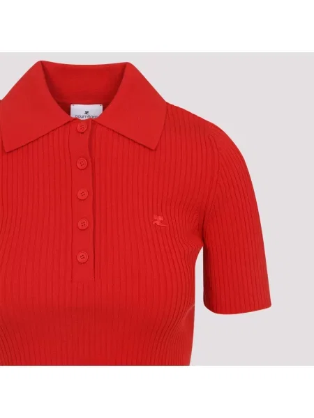 Dzianinowy top Courreges czerwony