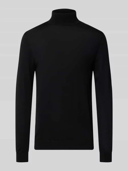 Sweter z golfem o kroju slim fit z czystej bawełny Matinique czarny