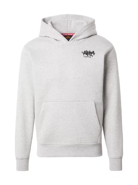 Hanorac cu glugă Alpha Industries cu glugă gri