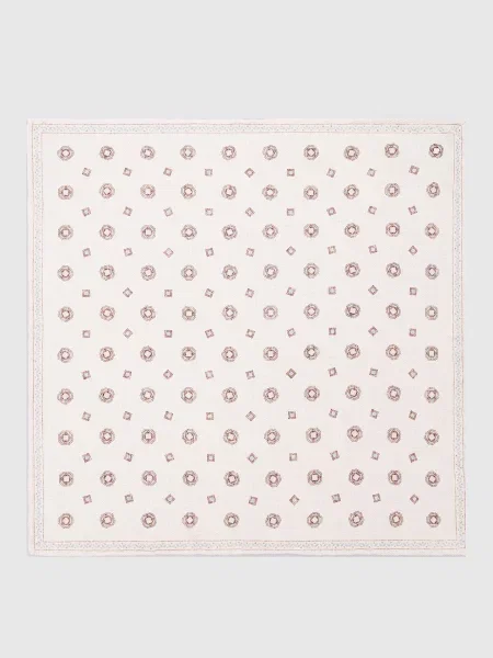 Шелковый платок Brunello Cucinelli с принтом бежевый