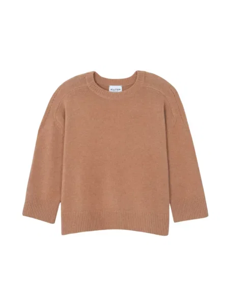 Sweter Kujten z kaszmiru brązowy