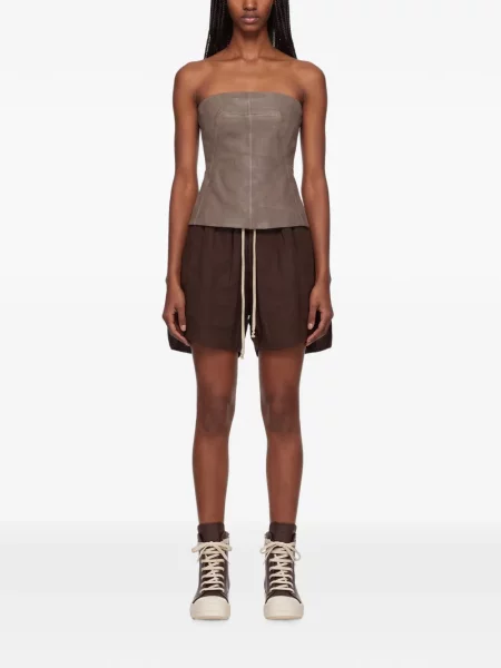 Pantaloni scurți Rick Owens cu cordon maro