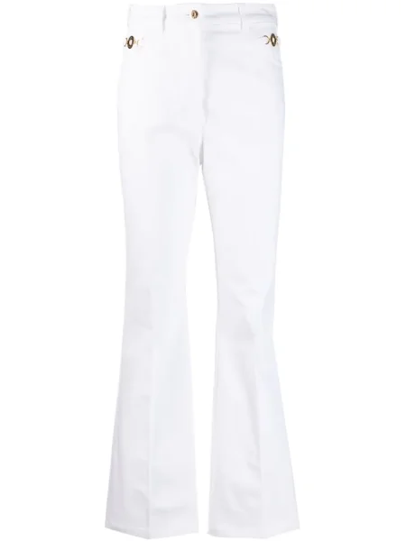 Blugi evazați Patou cu talie înaltă alb