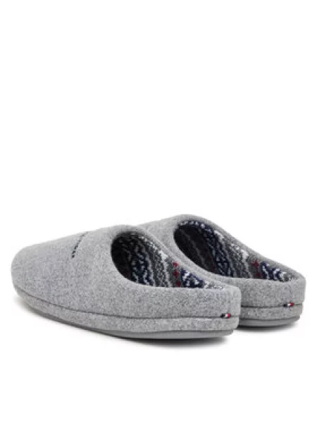 Papuče Tommy Hilfiger Hilfiger Felt House Shoe siva