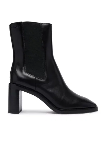 Calvin Klein Боти Block Heel Chelsea Boot Lth черен