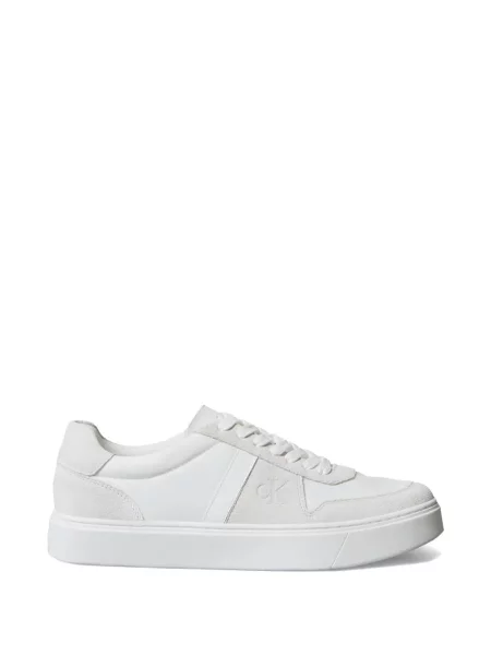 Sneakerși Calvin Klein cu șireturi din dantelă alb