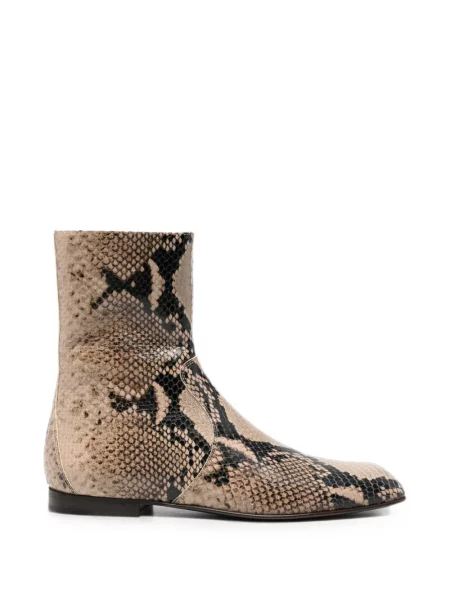 Cizme scurte Khaite cu model piele de șarpe