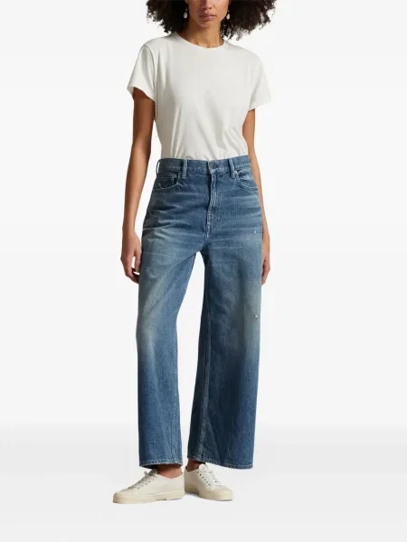 Szerokie polo Polo Ralph Lauren z przetarciami w paski czarne