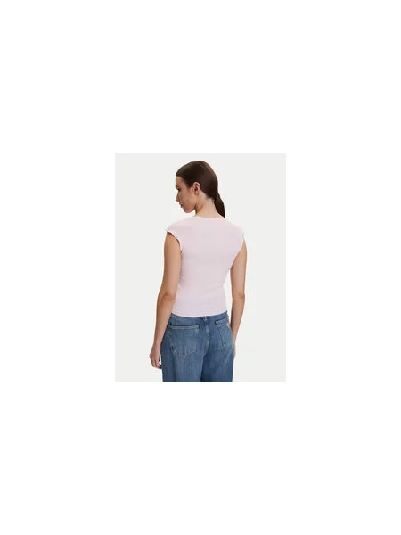 Tommy Jeans Felső Világos Slim Fit rózsaszín