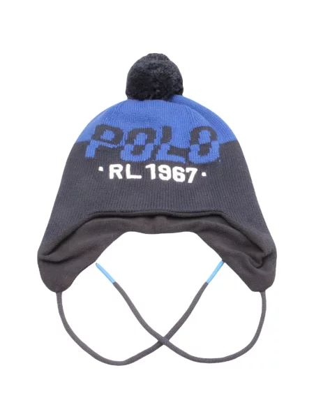 Megztas kepurė Polo Ralph Lauren pom-poms pilka