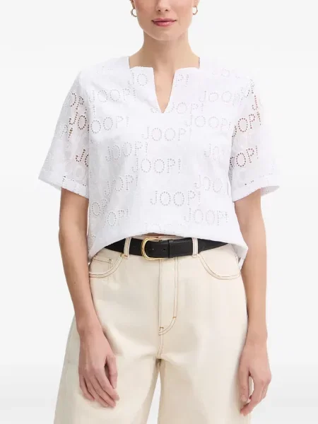 Top Joop! cu broderie alb