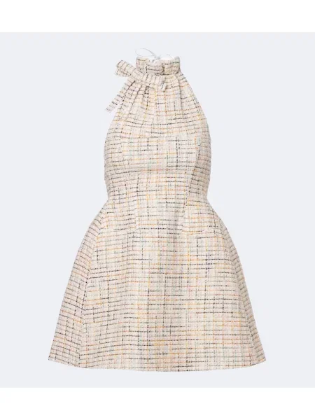 Rochie Shushu/tong din tweed cu gât halter