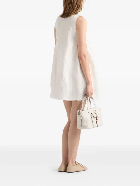 Rochie mini Prada din canvas alb