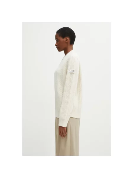 Maison Margiela sweter z dodatkiem wełny beżowy