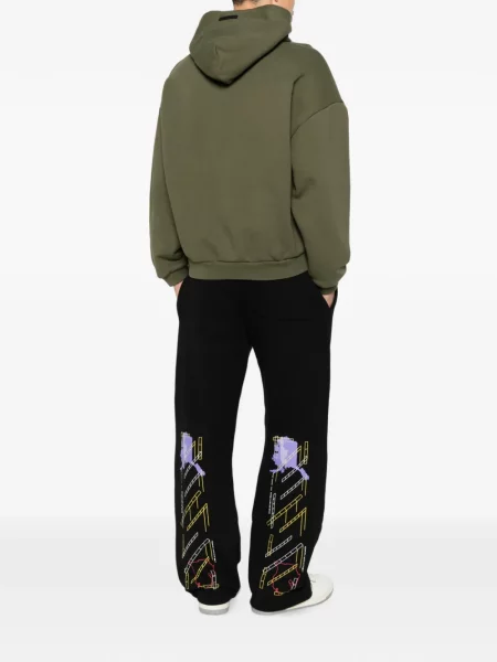 Pantaloni Off-white cu imagine alergare alb