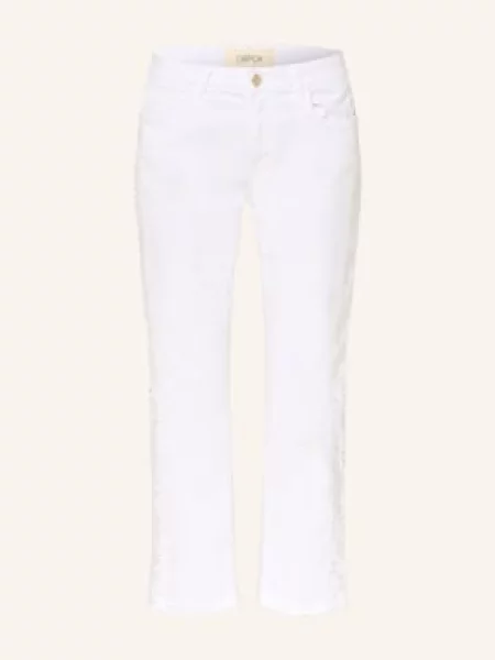 Cartoon Krótkie Dżinsy Z Paskami Z Taśmy weiss białe